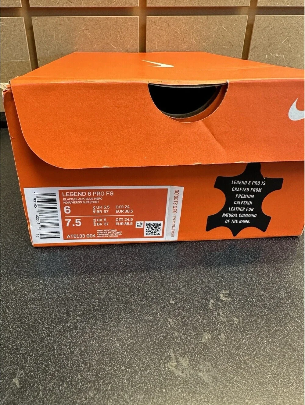 Nike Tiempo Legend 8 Pro FG Black Blue Hero AT6133-004 Soccer 6 Men / 7.5 Women